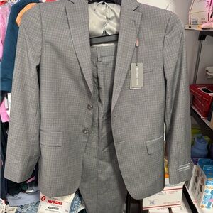 Michael Kors Charcoal Checkered Kids 16R Suit